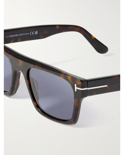 Tom Ford Black Cyrus Square-Frame Acetate Sunglasses