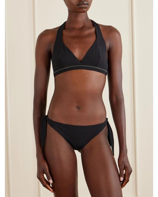 Brunello Cucinelli Black Self-Tie Bikini Bottom