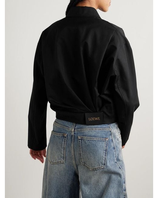 Loewe Black Gathered Cotton And Silk-Blend Twill Jacket