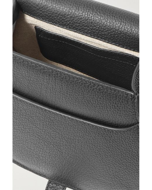 Chloé Gray Marcie Mini Textured-Leather Shoulder Bag