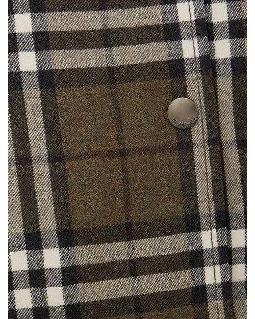 Burberry Green Minirock Aus Kariertem Woll-Twill Mit Zierknöpfen
