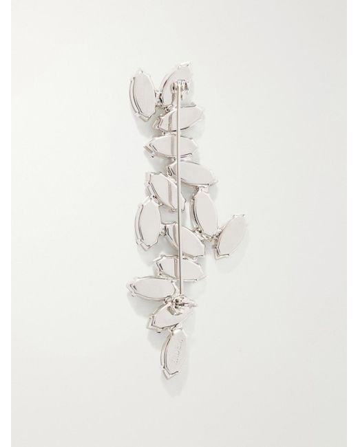 Erdem White Tone Crystal Brooch