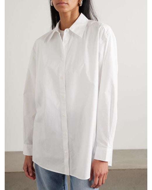 Totême White Garderob Organic Cotton-Poplin Shirt
