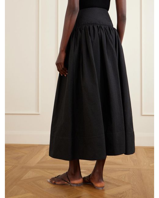 Alaïa Black Cotton Midi Skirt