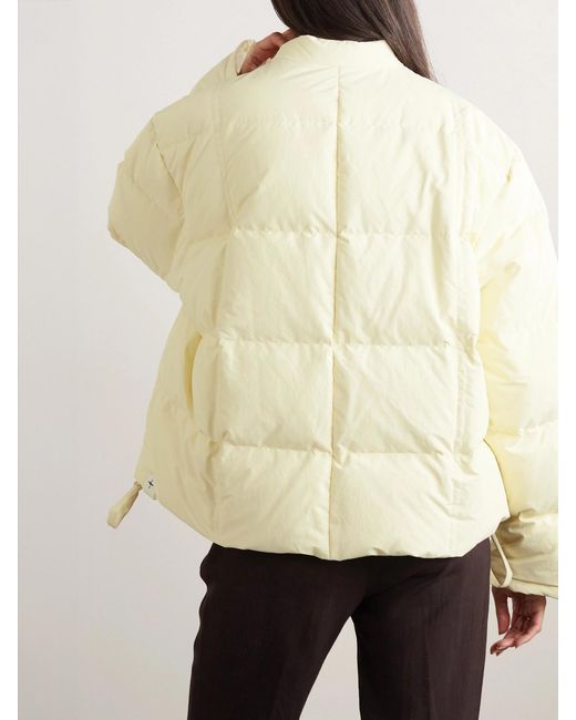 Jil Sander Natural Cropped Quilted Shell Down Jacket