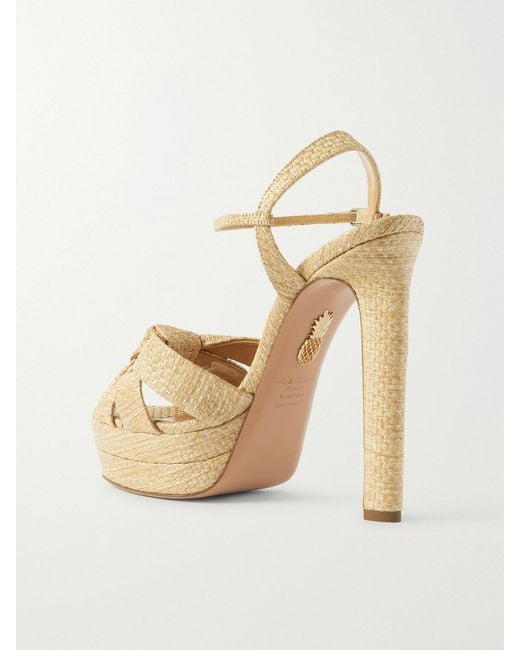 Aquazzura Natural Nina Sanda Plateau 130 Sandal