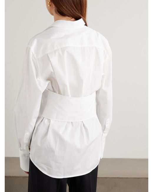 Victoria Beckham White Organic Cotton-Poplin Shirt