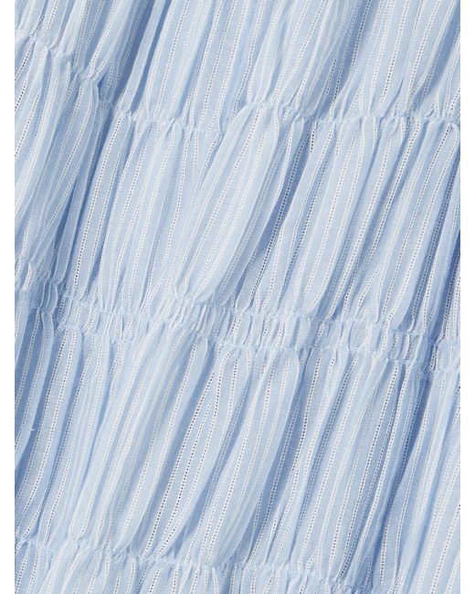 Alix Of Bohemia Blue Emrys Tiered Striped Cotton Dress