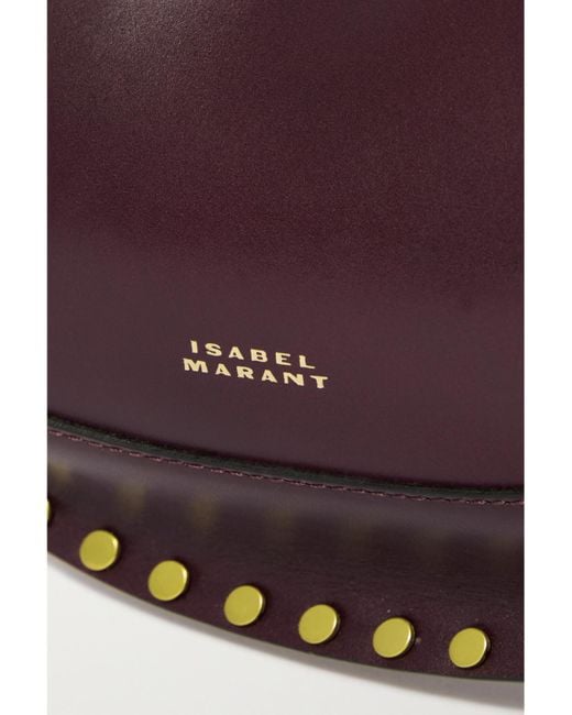 Isabel Marant Purple Oskan Moon Studded Leather Shoulder Bag