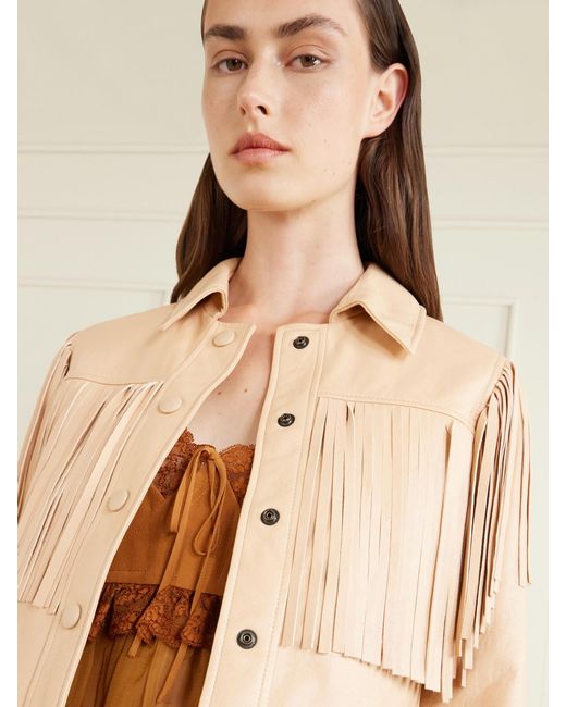 Chloé Natural Fringed Leather Jacket