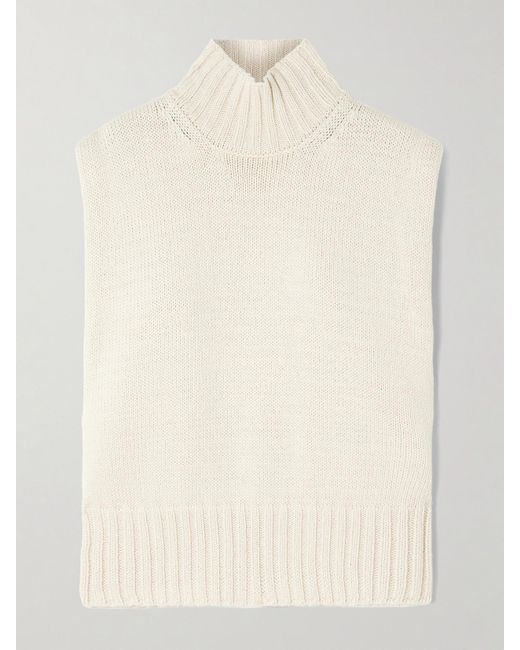 Rohe Natural Ärmelloser Stehkragenpullover Aus Einer Woll-Kaschmirmischung