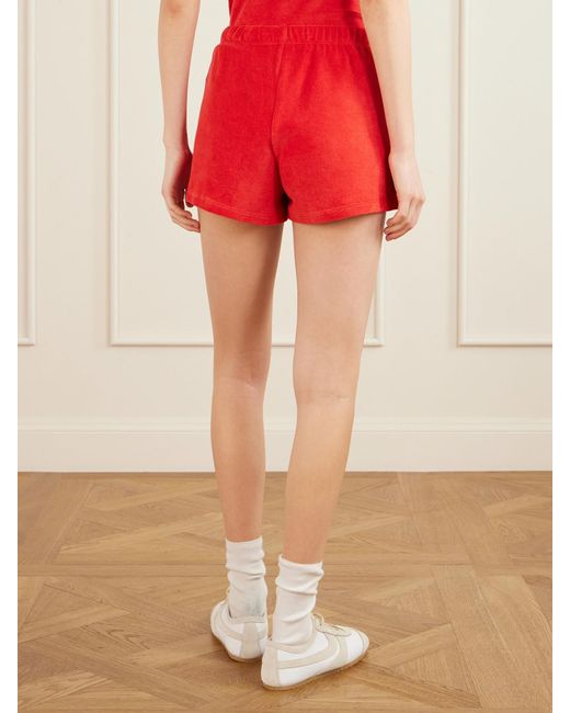 Suzie Kondi Red Shallis Cotton-Blend Terry Shorts