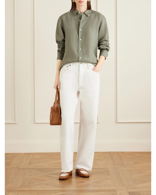 Aimé Leon Dore Green Linen Shirt