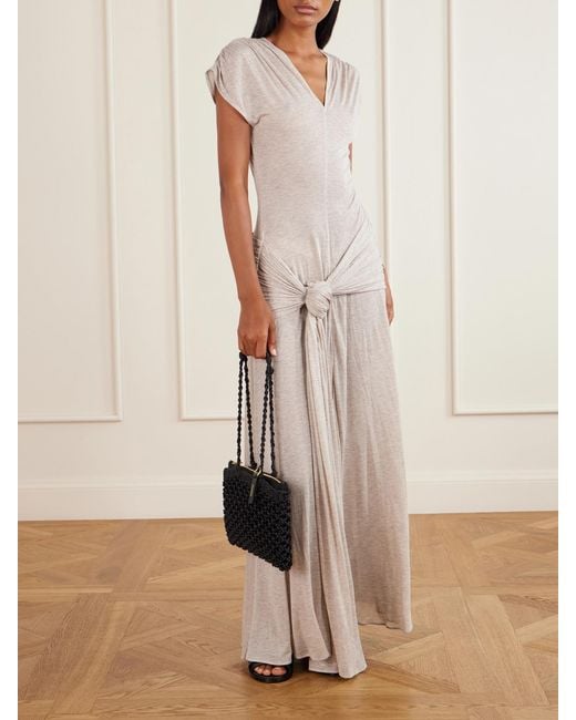 J.W. Anderson White Knot-Detail Modal And Cashmere-Blend Maxi Dress