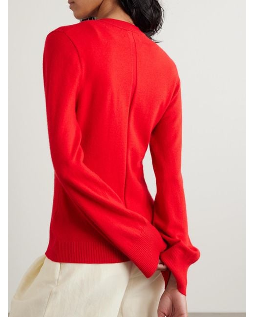 La Ligne Red Mateo Cashmere-Blend Cardigan