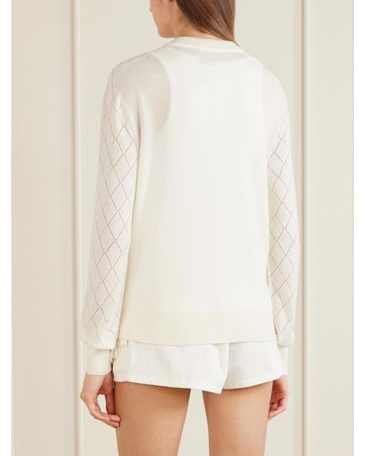 Balmain Natural Cotton Pointelle-Knit Cardigan