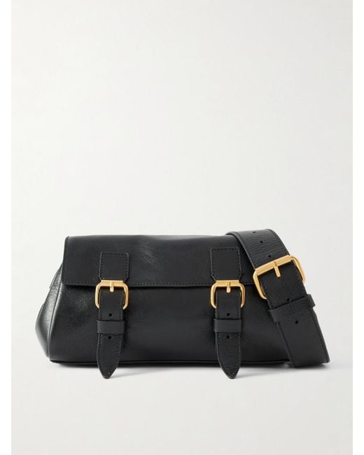 Dries Van Noten Black Schultertasche Aus Leder