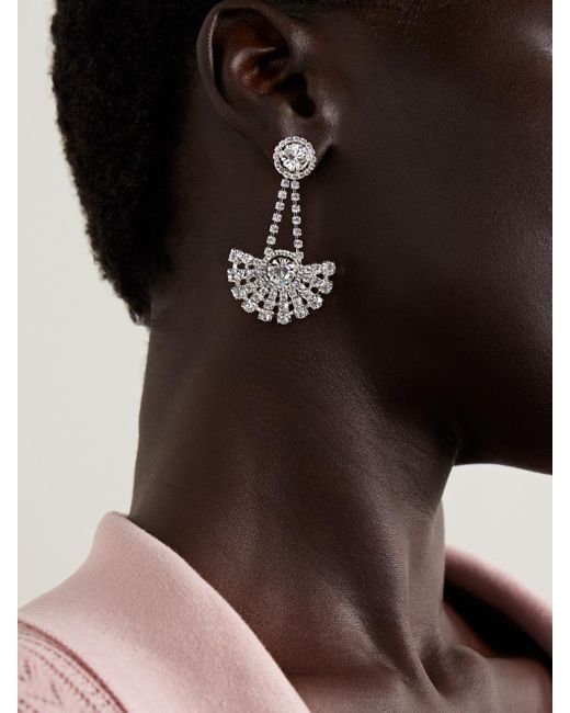 Jennifer Behr White Velma Rhodinierte Ohrringe Mit Kristallen