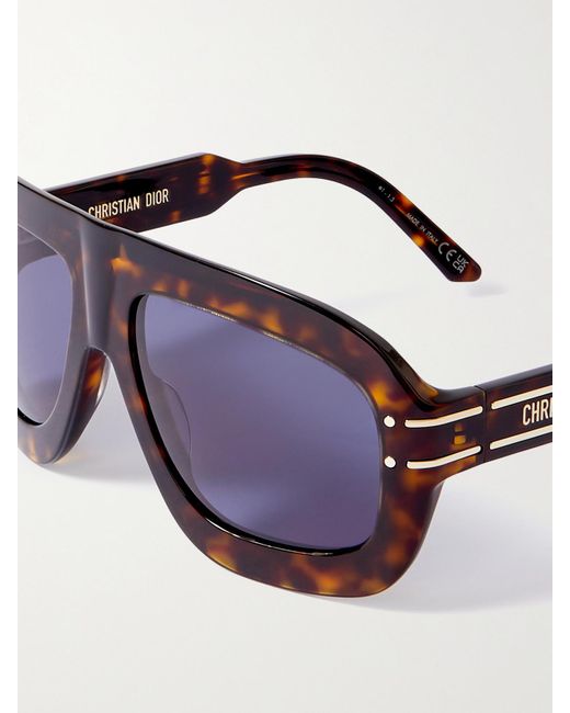 Dior Multicolor Diorsignature M1U Aviator-Style Acetate Sunglasses