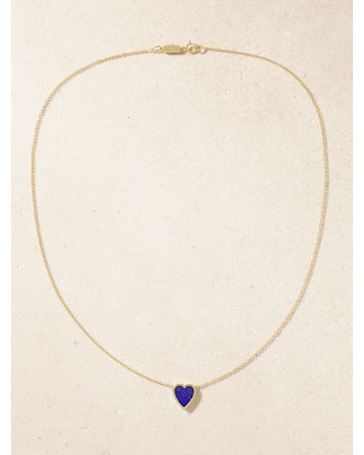 Jennifer Meyer Natural Mini Heart 18-Karat Lapis Lazuli Necklace