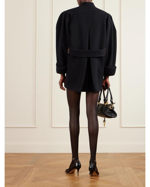 Chloé Blue Wool-Blend Double-Breasted Coat