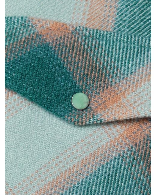 God's True Cashmere Blue Checked Cashmere Shirt