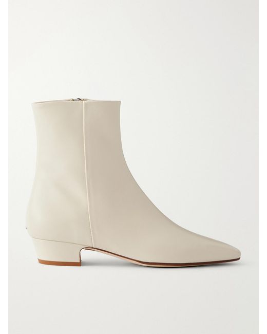 Aeyde Natural Lila Leather Ankle Boots