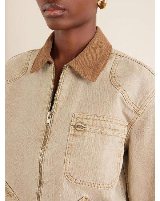 SLVRLAKE Denim Natural Harley Corduroy-Trimmed Cotton-Canvas Jacket