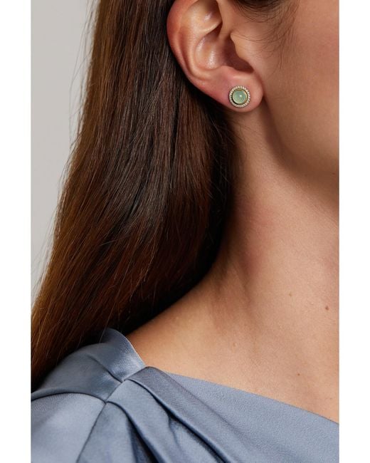 Ole Lynggaard Copenhagen Green Lotus 18-Karat, Aquamarine And Diamond Earrings