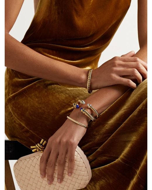 David Yurman Natural Sculpted Cable 18-Karat Diamond Bangle