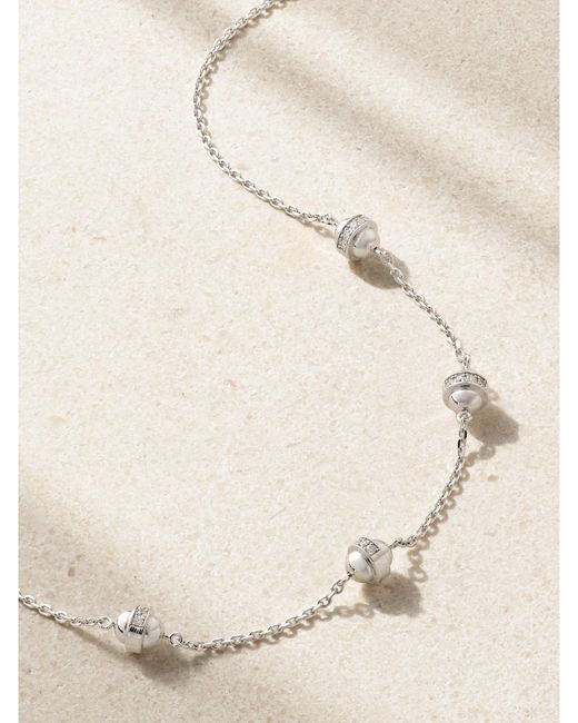 L'Atelier Nawbar Natural The 5 Dots Kette Aus 18 Karat Weißgold Mit Diamanten