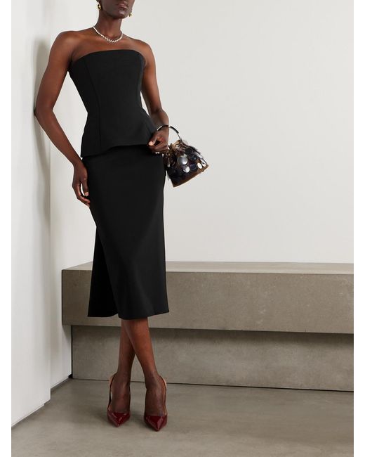 Jean Paul Gaultier Black Strapless Paneled Twill Bustier Top