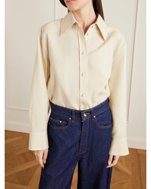 OSSOU Blue Bends High-Rise Barrel-Leg Jeans