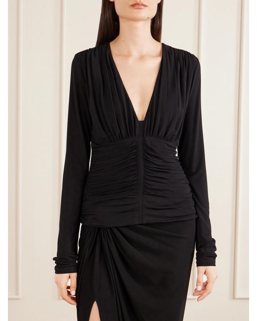 Sportmax Blue Jersey Ruched Blouse