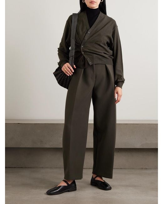 Lemaire Black Twisted Wool-Blend Cardigan