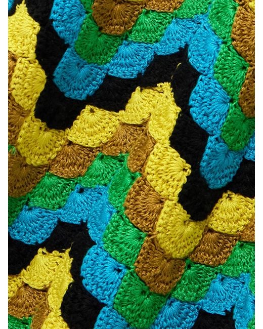 Escvdo Green Marea Scalloped Crocheted Cotton Maxi Dress