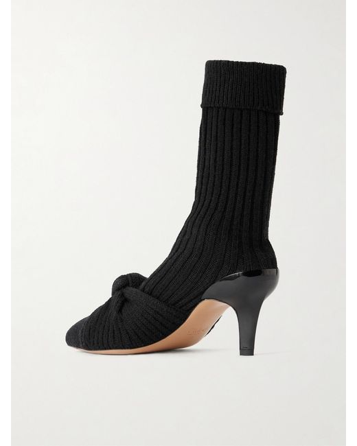 Chloé Black Knotted Knitted Boots