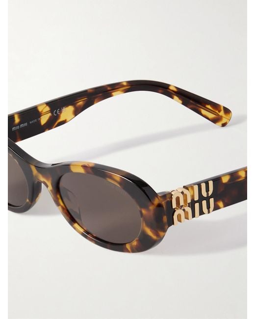 Miu Miu Multicolor Oval-Frame Acetate Sunglasses