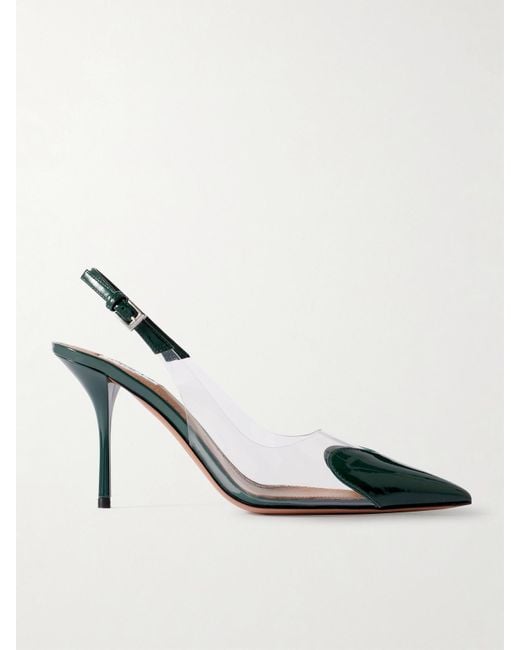 Alaïa Green Slingback-Pumps Le Cour 90 Mit Lackleder