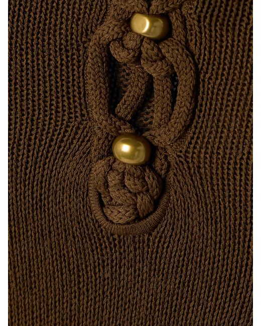 Isabel Marant Natural Eileen Embellished Knitted Halterneck Maxi Dress