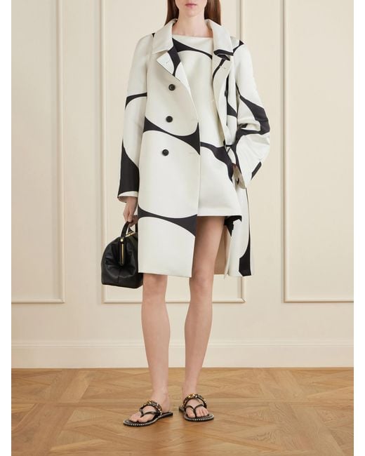 Dries Van Noten Natural Polka-Dot Duchesse-Satin Mini Dress