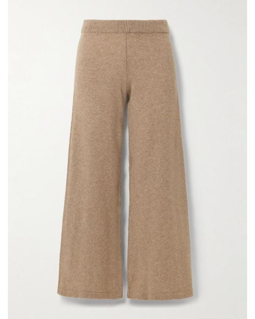Suzie Kondi Natural Zephyra Cashmere Wide-Leg Pants