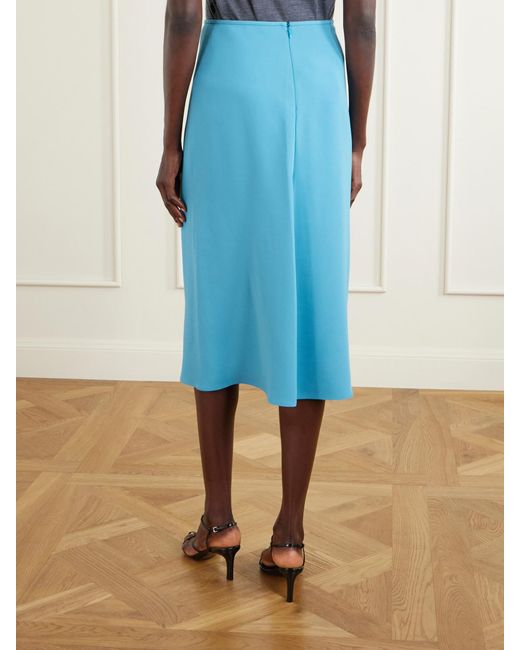 Jil Sander Blue Crepe Midi Skirt