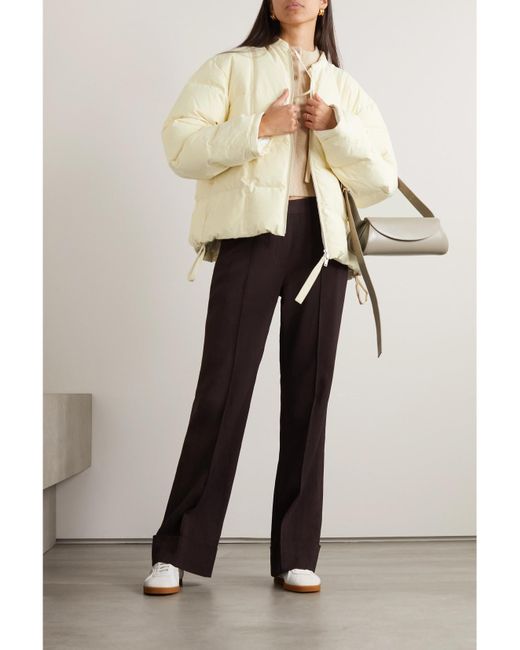 Jil Sander Natural Cropped Quilted Shell Down Jacket