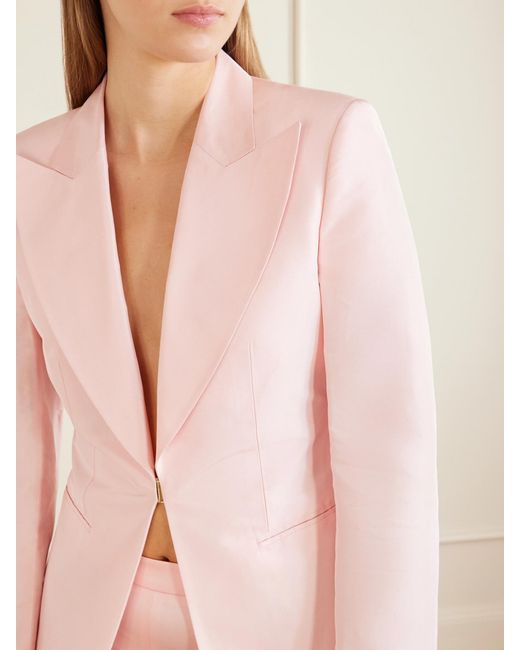 Gucci Pink Silk-Satin Blazer