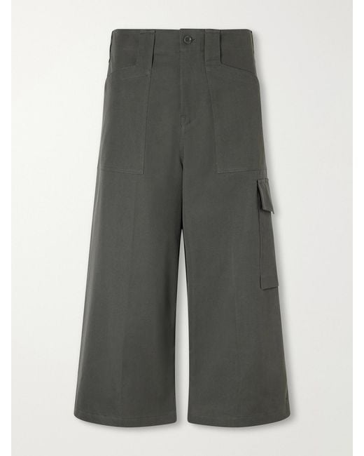 Rier Gray Garment-Dyed Cotton-Twill Shorts