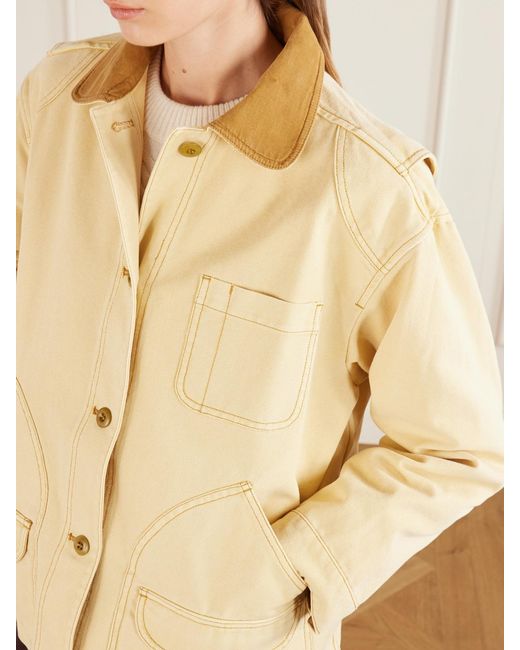 Doen Natural Pascual Corduroy-Trimmed Cotton-Canvas Jacket
