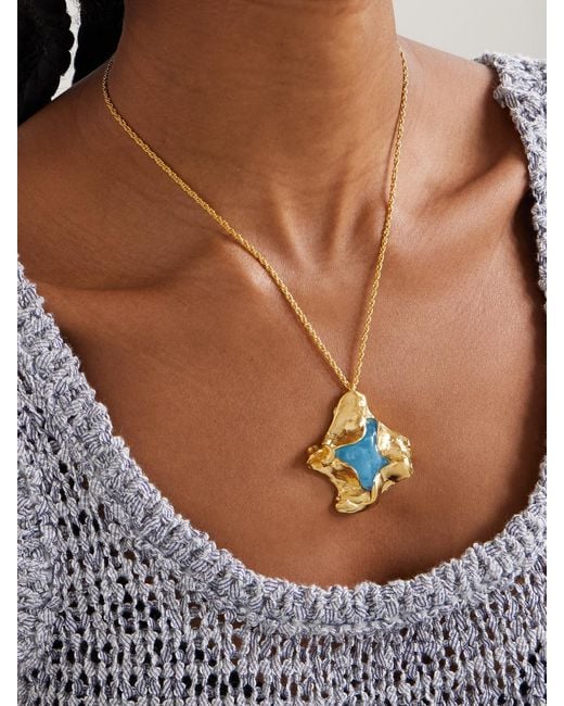 Completedworks Metallic Plated And Resin Necklace