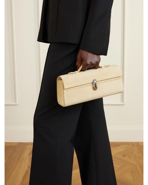 SAVETTE Natural Slim Symmetry Suede Tote