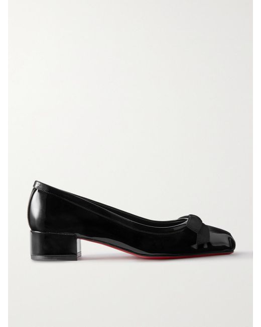 Christian Louboutin Black Mamaflirt 30 Pumps Aus Lackleder Mit Schleife